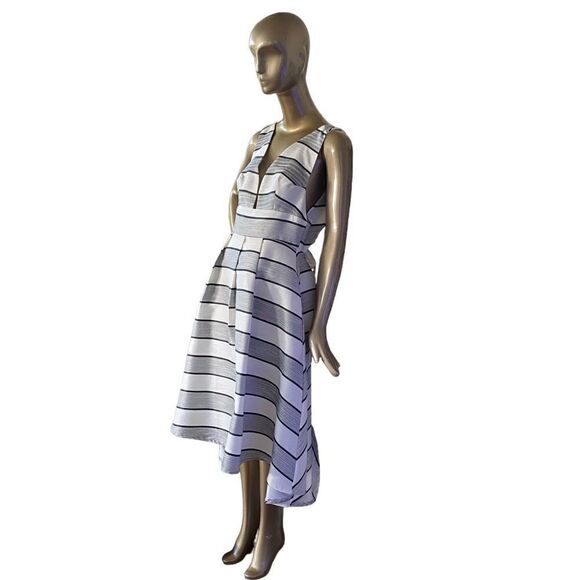 ANGL black & white high lo party dress. Med, Cut out back fully lined, pockets - Picture 5 of 10